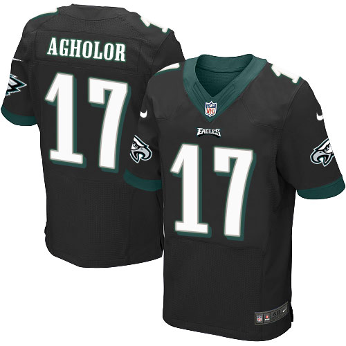 Men's Elite Nelson Agholor Nike Jersey Black Alternate - #17 NFL Philadelphia Eagles